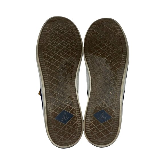 Sperry Top-Sider Navy Blue Canvas Leather Rope Slip On Loafers Women's 8M - Picture 9 of 10